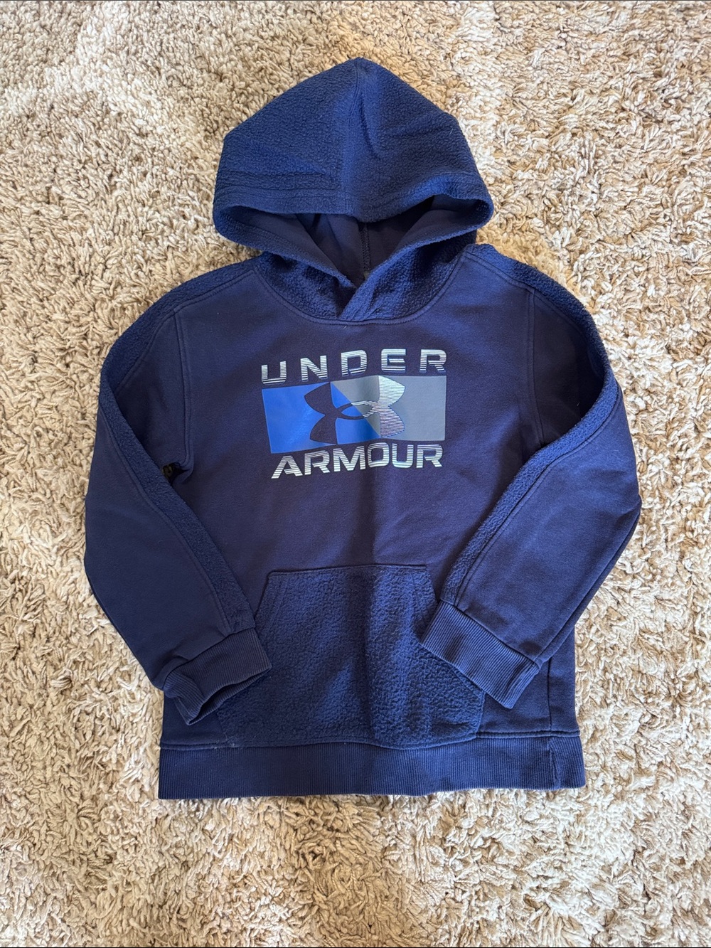 Under Armour Navy Blue Logo Pullover Hoodie